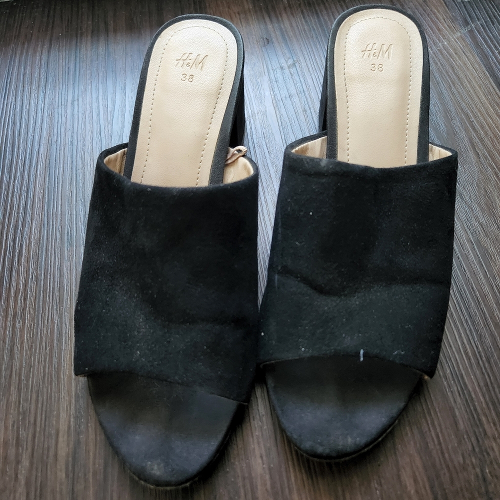H&M Black Block Heeled Sandals